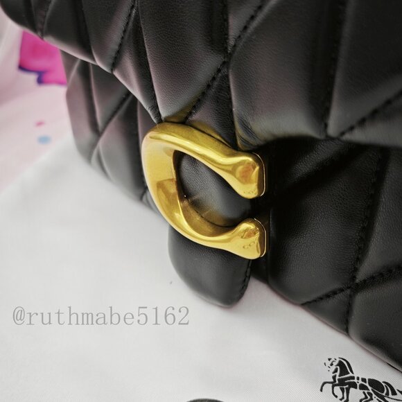 tabby Coach shoulder bag 26 with quilting black - Picture 9 of 16